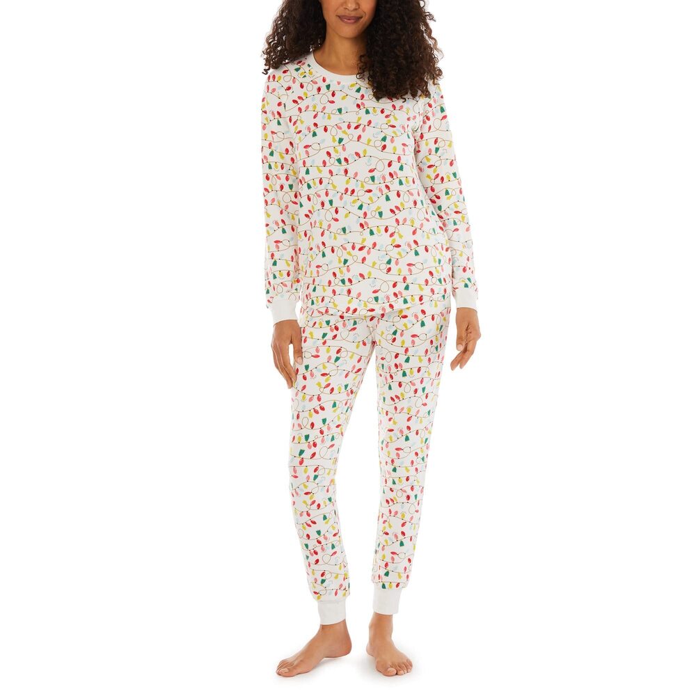 Pajamarama Christmas Lights Long PJ Set Holiday Lights LG